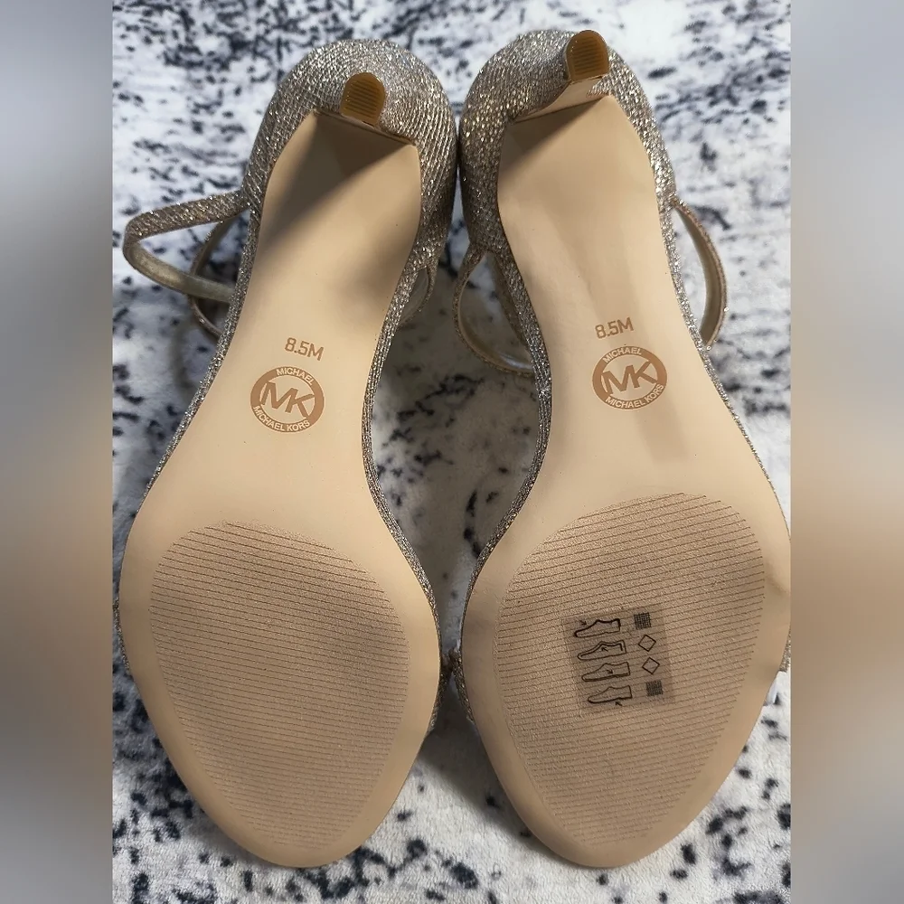 NWT Michael Kors Ava Glitter Mesh Mid Sandal - US 8.5